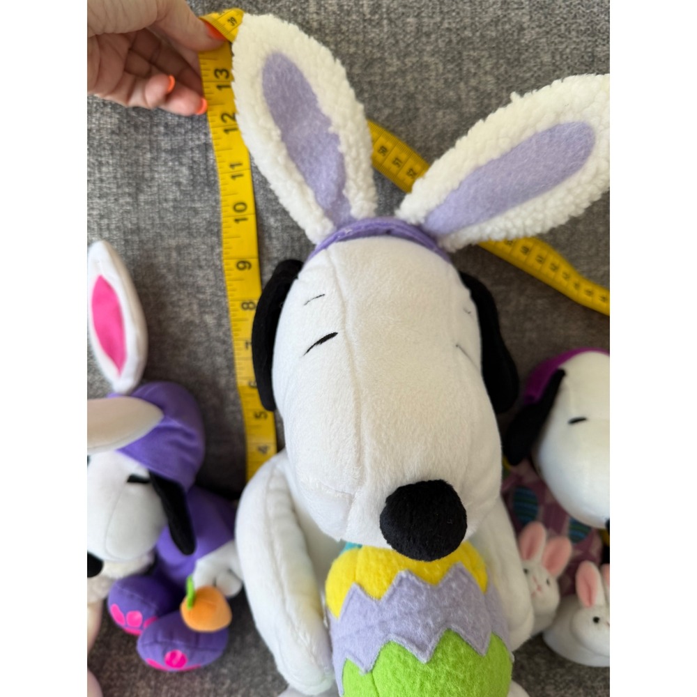 Peanuts Snoopy Woodstock Easter Plush Lot 5pc Bunny Ears Egg Pajamas Hearts - Picture 6 of 7